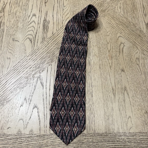 Arden Cravats Geometric Diamonds 100% Silk Tie Made In‎ USA - Picture 1 of 7